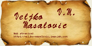 Veljko Masalović vizit kartica